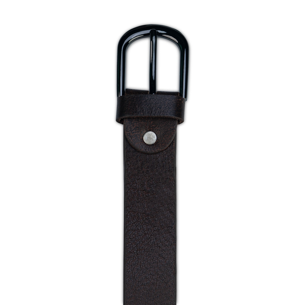 Brown Leather Belt – Black Buckle