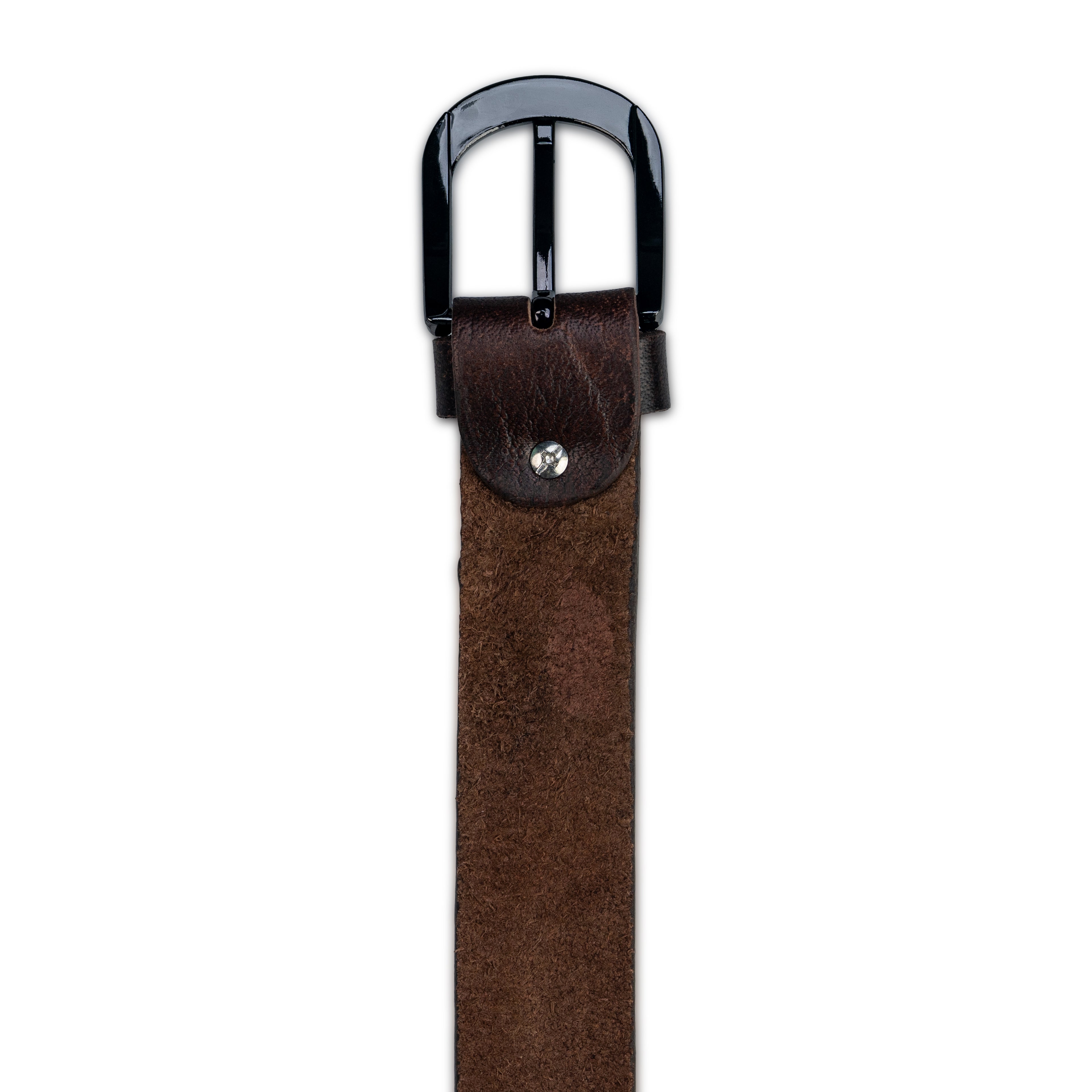 Brown Leather Belt – Black Buckle