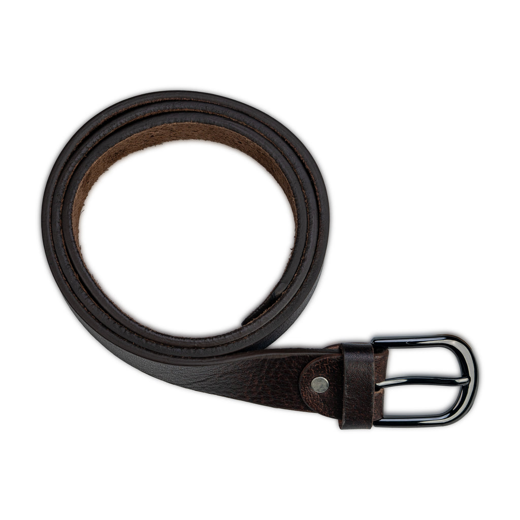 Brown Leather Belt – Black Buckle