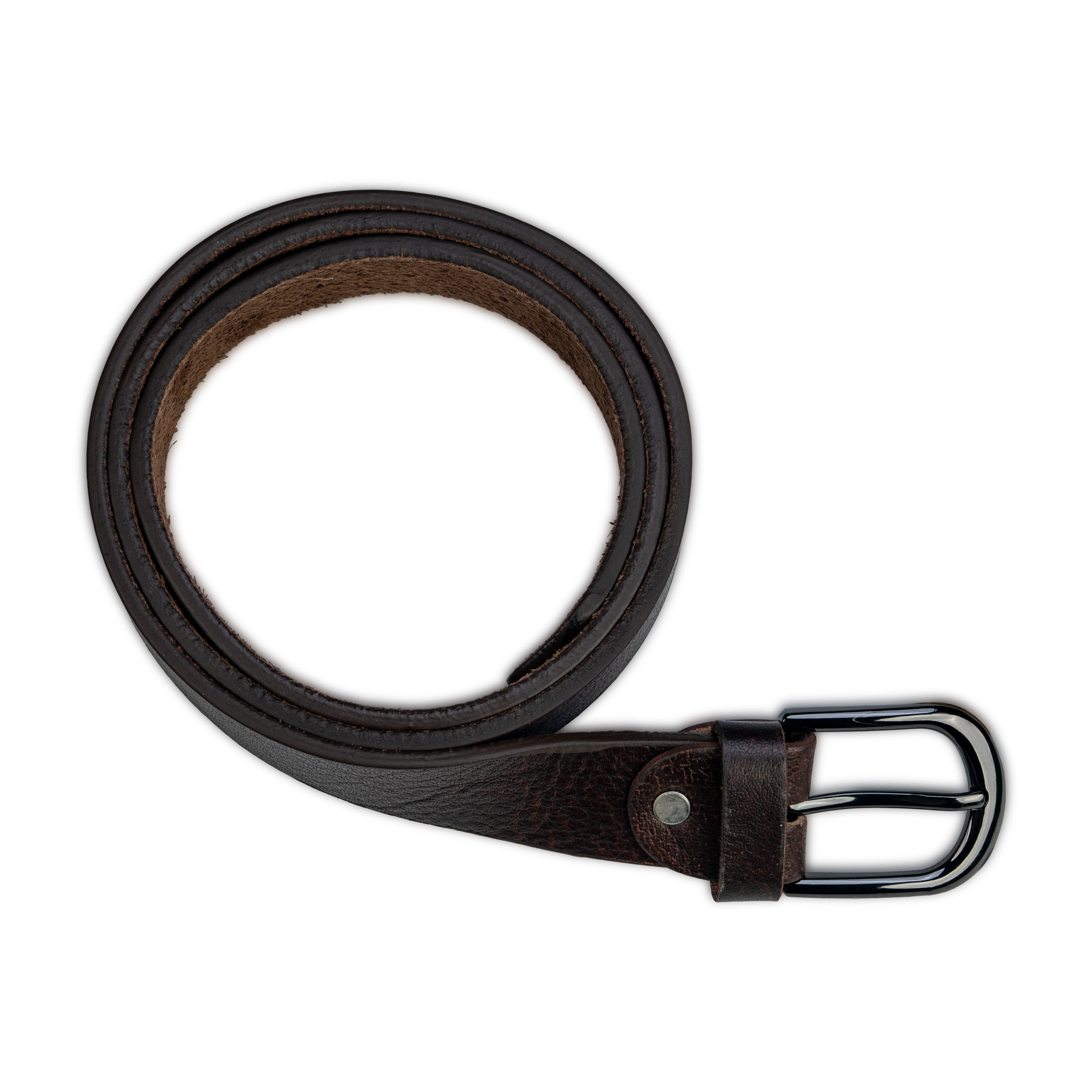 Brown Leather Belt – Black Buckle