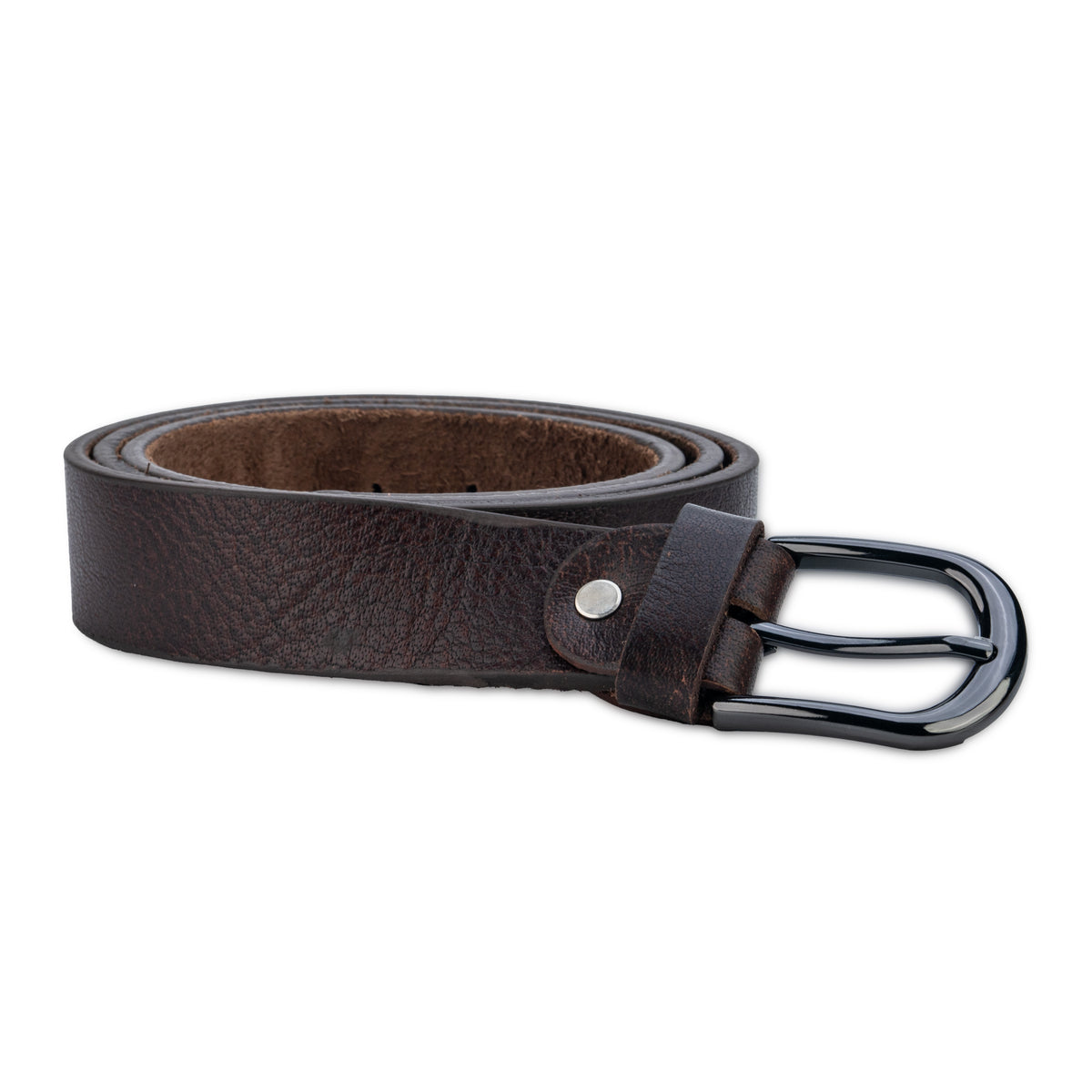 Brown Leather Belt – Black Buckle