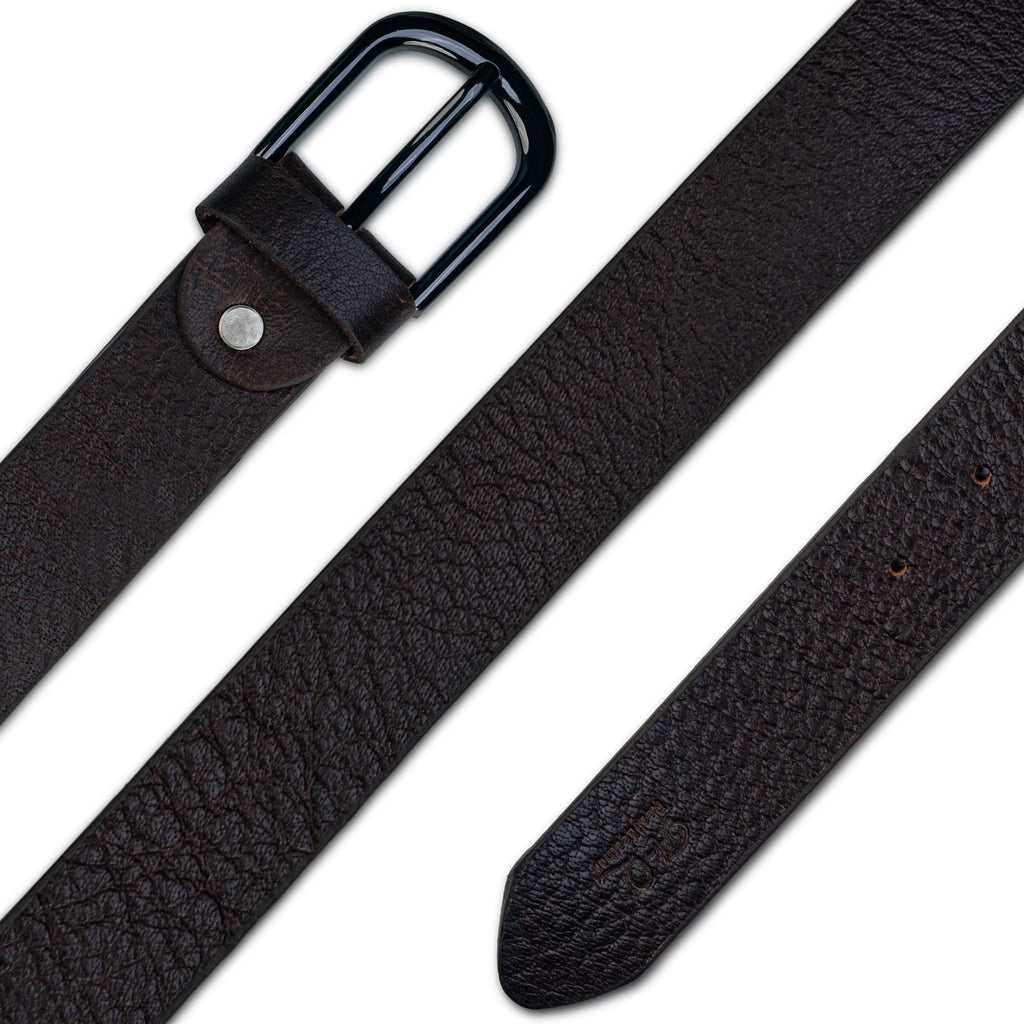 Brown Leather Belt – Black Buckle