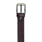 Dark Brown Leather Belt – Silver Buckle