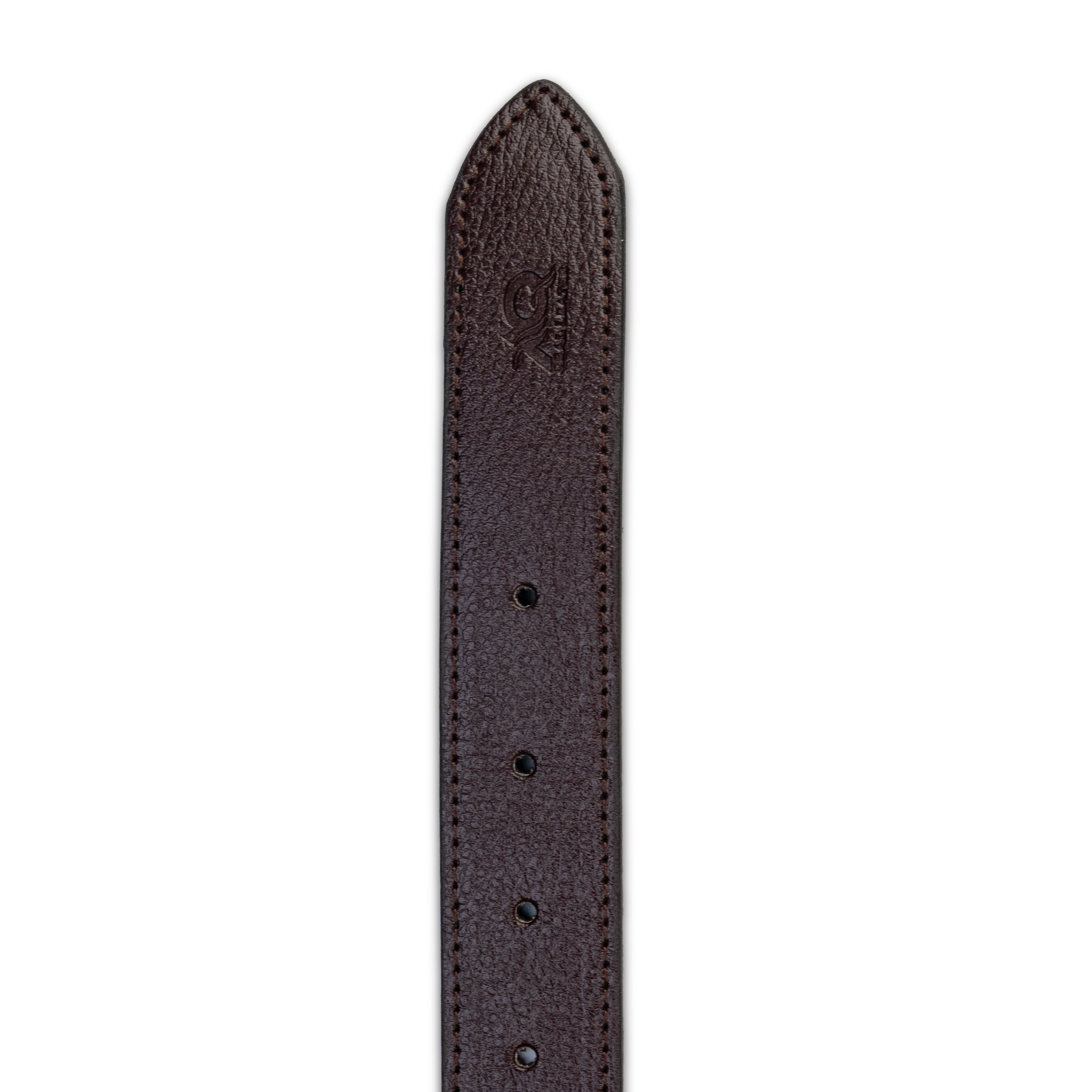 Dark Brown Leather Belt – Silver Buckle