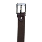 Dark Brown Leather Belt – Silver Buckle