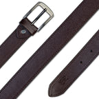 Dark Brown Leather Belt – Silver Buckle